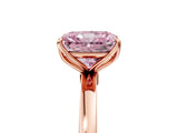 Rose gold Fancy Pink Radiant Cut Diamond Solitaire Ring with Thin Band and Prong Setting_29