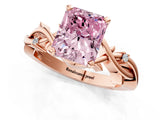 Rose gold Fancy Pink Radiant Cut Diamond Solitaire Ring with Twisted Band and Prong Setting_201
