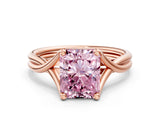 Rose gold Fancy Pink Radiant Cut Diamond Solitaire Twist Band Prong Setting Ring_55