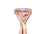Rose gold Fancy Pink Radiant Cut Diamond Solitaire Twist Band Prong Setting Ring_60
