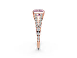 Rose gold Fancy Pink Radiant Cut Diamond Split Shank Pavé Engagement Ring with Four-Prong Setting_79