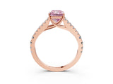 Rose gold Fancy Pink Radiant Cut Diamond Split Shank Pavé Engagement Ring with Four-Prong Setting_80