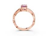 Rose gold Fancy Pink Radiant  Cut Diamond Twisted Band Engagement Ring with Prong Setting_6