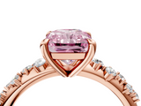 Rose gold Fancy Pink Radiant  Cut Diamond Vine Band with Four-Prong Setting_64