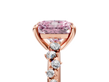 Rose gold Fancy Pink Radiant  Cut Diamond Vine Band with Four-Prong Setting_65