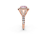 Rose gold Fancy Pink Radiant  Cut Double Halo Split Shank Diamond Ring with Prong Setting_51