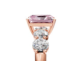 Rose gold Fancy Pink Radiant  Cut Five-Stone Prong Set Diamond Ring with Classic Band_37