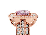 Rose gold Fancy Pink Radiant Cut Halo Diamond Engagement Ring with Pave Split Shank and Four-Prong Setting_17