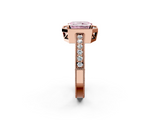 Rose gold Fancy Pink Radiant  Cut Halo Diamond Pave Band Ring with Four-Prong Setting_56