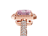 Rose gold Fancy Pink Radiant  Cut Halo Diamond Pave Band with Four-Prong Setting_42