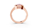 Rose gold Fancy Pink Radiant  Cut Halo Diamond Ring with Pavé Band and Milgrain Prong Setting_35