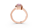 Rose gold Fancy Pink Radiant  Cut Halo Diamond Ring with Pave Band and Four-Prong Setting_27