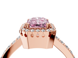Rose gold Fancy Pink Radiant  Cut Halo Diamond Ring with Pave Band and Four-Prong Setting_28