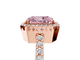 Rose gold Fancy Pink Radiant  Cut Halo Diamond Ring with Pave Band and Four-Prong Setting_29
