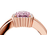 Rose gold Fancy Pink Radiant  Cut Halo Pave Band Four-Prong Ring_53