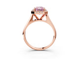 Rose gold Fancy Pink Radiant  Cut Halo Solitaire Engagement Ring with Square Band and Four-Prong Setting_69