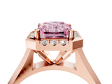 Rose gold Fancy Pink Radiant  Cut Halo Solitaire Engagement Ring with Square Band and Four-Prong Setting_70