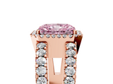Rose gold Fancy Pink Radiant  Cut Halo Split Shank Diamond Ring with Four-Prong Setting_51