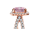 Rose gold Fancy Pink Radiant  Cut Halo Split Shank Pave Set Ring_67