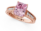 Rose gold Fancy Pink Radiant  Cut Milgrain Channel Set Engagement Ring with Solitaire Prong Setting_50