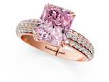 Rose gold Fancy Pink Radiant  Cut Pave Diamond Engagement Ring with Channel Set Band and Four-Prong Setting_21