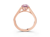 Rose gold Fancy Pink Radiant Cut Solitaire Cathedral Diamond Engagement Ring with Channel-Set Band and Four-Prong Setting_6