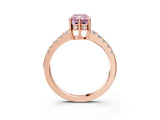 Rose gold Fancy Pink Radiant Cut Solitaire Diamond Engagement Ring with Pavé Band and Six-Prong Setting_27
