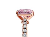 Rose gold Fancy Pink Radiant  Cut Solitaire Diamond Engagement Ring with Pave Band and Four-Prong Setting_151