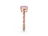 Rose gold Fancy Pink Radiant Cut Solitaire Diamond Ring with Infinity Twist Band and Four-Prong Setting_2