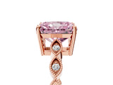 Rose gold Fancy Pink Radiant Cut Solitaire Diamond Ring with Infinity Twist Band and Four-Prong Setting_5