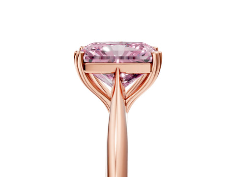 Rose gold Fancy Pink Radiant Cut Solitaire Diamond Ring with Six-Prong Setting and Classic Band_5