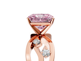 Rose gold Fancy Pink Radiant  Cut Solitaire Diamond with Side Stones on Criss-Cross Band and Four-Prong Setting_8
