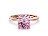 Rose gold Fancy Pink Radiant  Cut Solitaire Engagement Ring with Four-Prong Setting and Classic Band_20