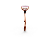 Rose gold Fancy Pink Radiant  Cut Solitaire Engagement Ring with Four-Prong Setting and Classic Band_22