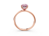 Rose gold Fancy Pink Radiant  Cut Solitaire Engagement Ring with Four-Prong Setting and Classic Band_23