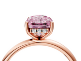 Rose gold Fancy Pink Radiant  Cut Solitaire Engagement Ring with Four-Prong Setting and Classic Band_24