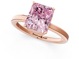 Rose gold Fancy Pink Radiant  Cut Solitaire Engagement Ring with Four-Prong Setting on a Classic Band_21