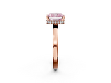 Rose gold Fancy Pink Radiant  Cut Solitaire Engagement Ring with Four-Prong Setting on a Classic Band_22