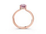 Rose gold Fancy Pink Radiant  Cut Solitaire Engagement Ring with Four-Prong Setting on a Classic Band_23