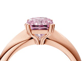 Rose gold Fancy Pink Radiant  Cut Solitaire Engagement Ring with Tapered Band and Four-Prong Setting 4