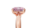 Rose gold Fancy Pink Radiant  Cut Solitaire Engagement Ring with Tapered Band and Four-Prong Setting 5
