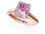 Rose gold Fancy Pink Radiant Cut Solitaire Engagement Ring with Tapered Band and Four-Prong Setting_4