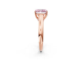 Rose gold Fancy Pink Radiant Cut Solitaire Engagement Ring with Tapered Band and Four-Prong Setting_5