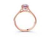 Rose gold Fancy Pink Radiant Cut Solitaire Engagement Ring with Tapered Band and Four-Prong Setting_6