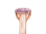 Rose gold Fancy Pink Radiant Cut Solitaire Engagement Ring with Tapered Band and Four-Prong Setting_8