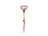 Rose gold Fancy Pink Radiant  Cut Solitaire Engagement Ring with Thin Band and Four-Prong Setting_5