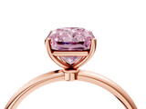 Rose gold Fancy Pink Radiant  Cut Solitaire Engagement Ring with Thin Band and Four-Prong Setting_7