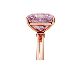 Rose gold Fancy Pink Radiant  Cut Solitaire Engagement Ring with Thin Band and Four-Prong Setting_8