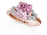 Rose gold Fancy Pink Radiant  Cut Solitaire Floral Diamond Ring with Four-Prong Setting_38