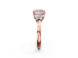 Rose gold Fancy Pink Radiant  Cut Solitaire Floral Diamond Ring with Four-Prong Setting_39